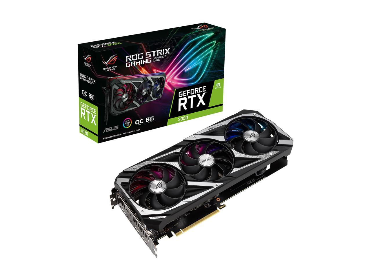 ASUS ROG Strix GeForce RTX 3050 8GB GDDR6 PCI Express 4.0 Video Card  ROG-STRIX-RTX3050-O8G-GAMING