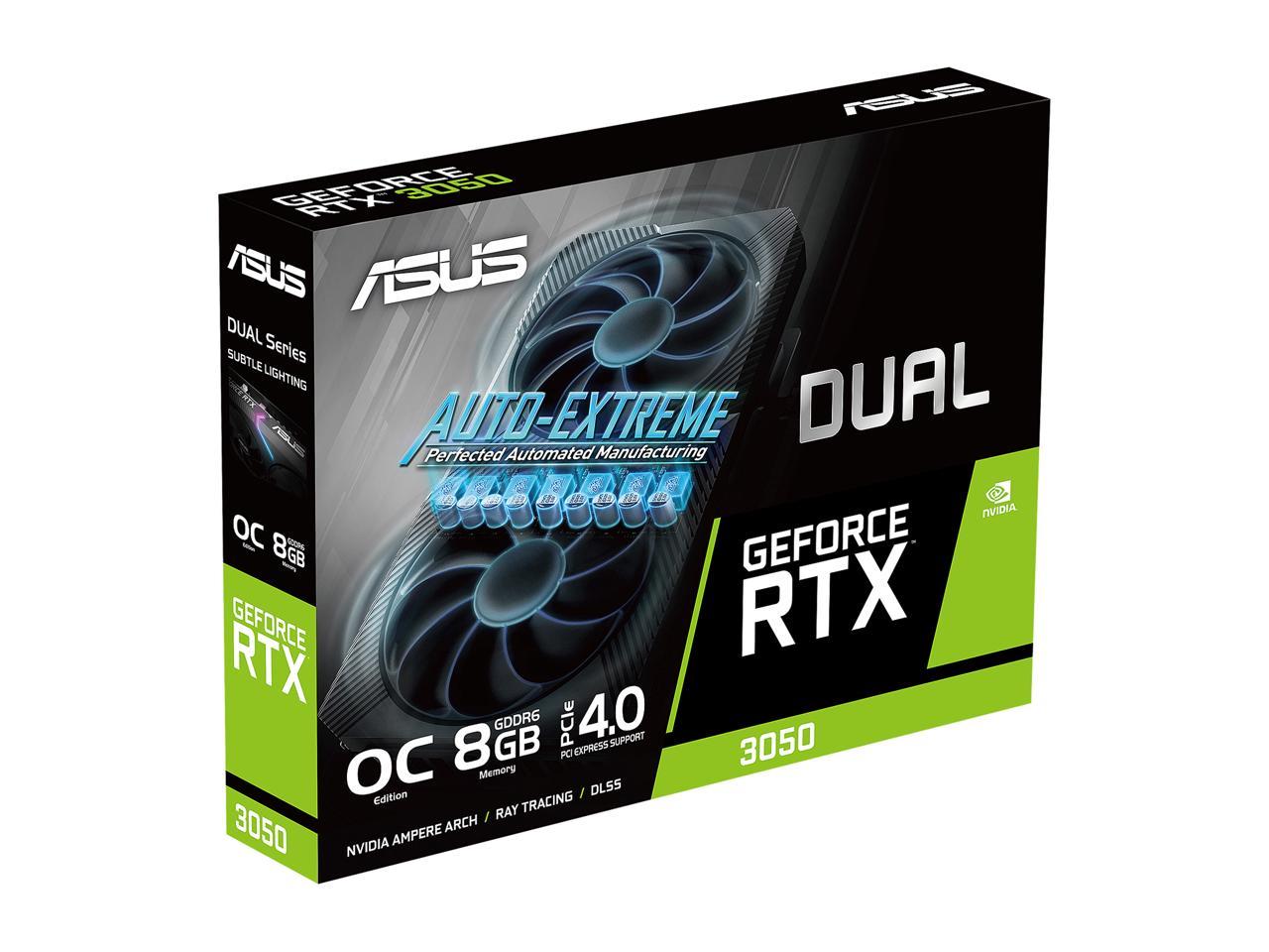 ASUS Dual GeForce RTX 3050 8GB GDDR6 PCI Express 4.0 Video Card  DUAL-RTX3050-O8G