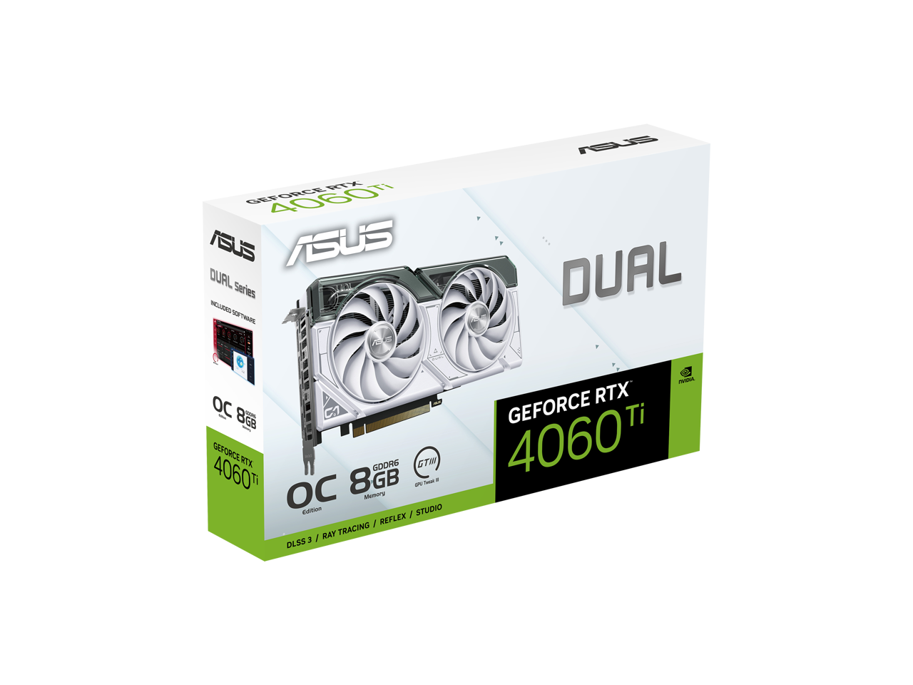 Asus Dual Geforce Rtx 4060 Ti White Oc Edition 8gb Gddr6 Pcie 40 8gb Gddr6 Dlss 3 Hdmi 21 5607