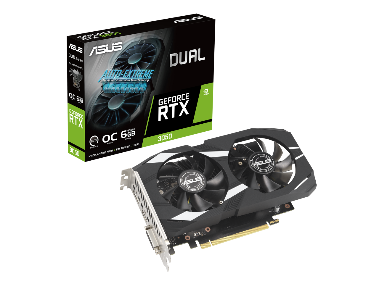 ASUS RTX3050 OC 6GB DR6 PCI Express 4.0 " DUAL-RTX3050-O6G"