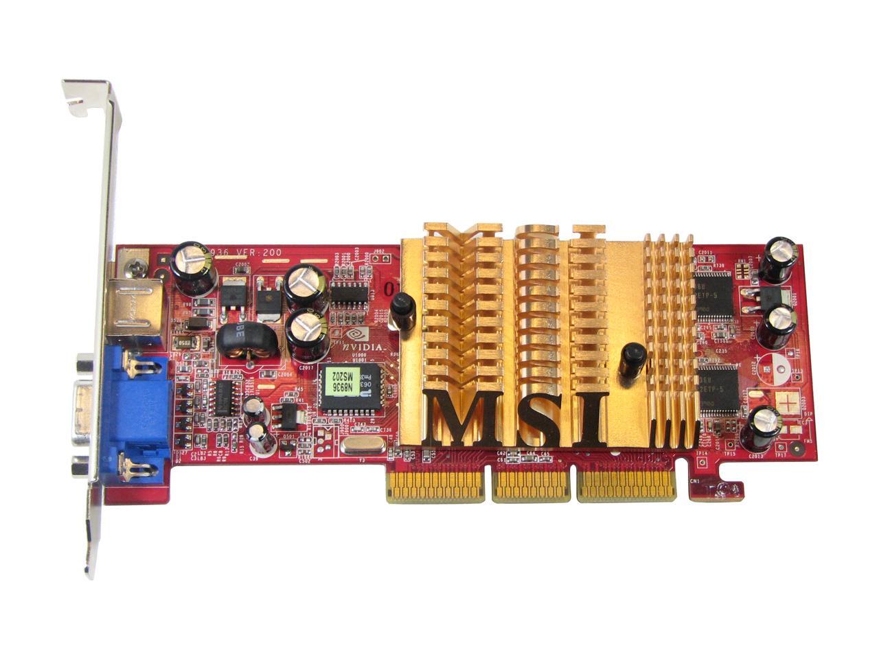 MSI MX4000T128 GeForce MX4000 128MB 64bit DDR AGP 4X/8X Low Profile
