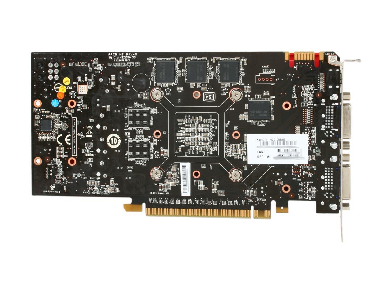 Msi Geforce Gts 450 Fermi Video Card N450gts M2d1gd5 Oc Newegg Com