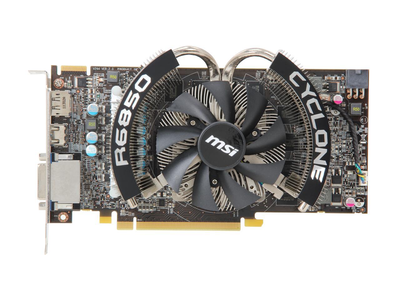 Refurbished: MSI Radeon HD 6850 Video Card with Eyefinity R6850 CYCLONE ...