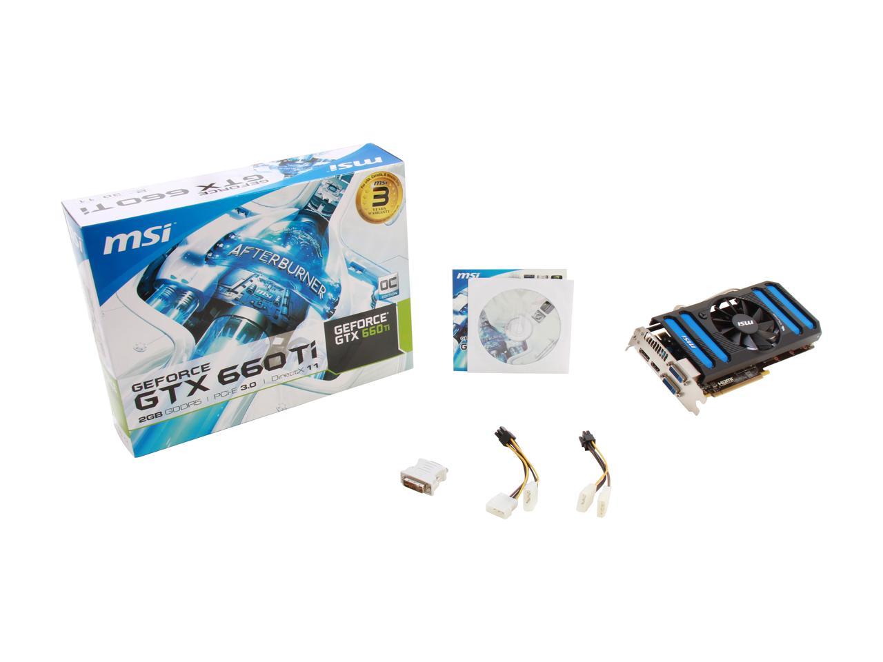 Used Very Good Msi Geforce Gtx 660 Ti Video Card N660ti 2gd5 Oc Newegg Com