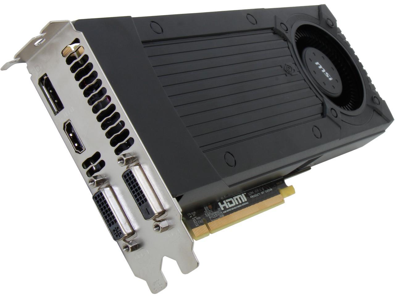 MSI NVIDIA GeForce GTX 760 2 GB GTX760 HDMI 2×DVI Video Card 256bit GAMING 2G D5