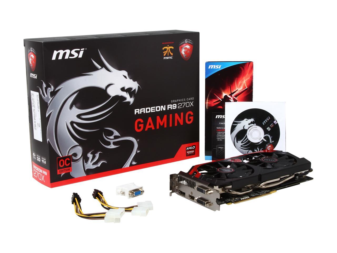 Msi Radeon R9 270x Video Card R9 270x Gaming 4g Newegg Com