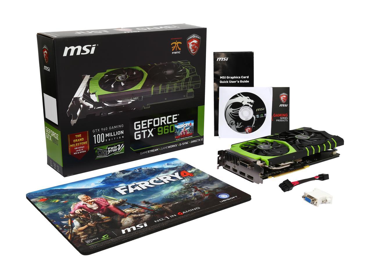 MSI GeForce GTX 960 Video Card GTX 960 GAMING 100ME - Newegg.com