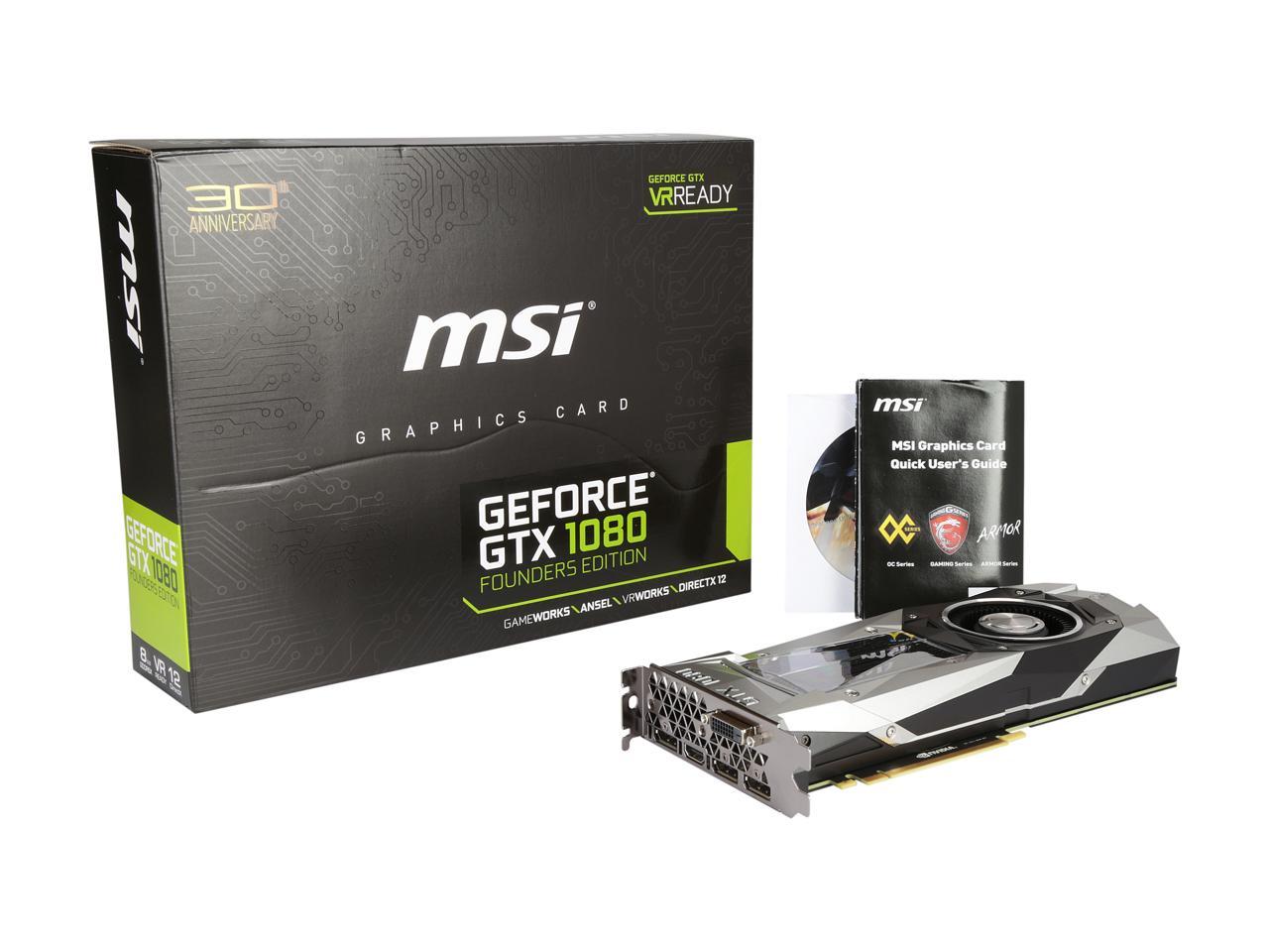 MSI GeForce GTX 1080 FE Video Card GEFORCE GTX 1080 Founders 