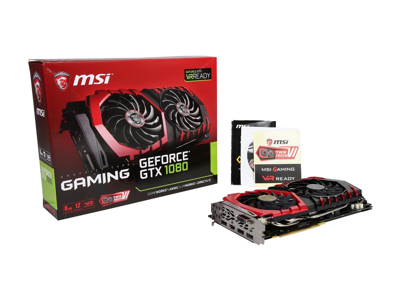 MSI GeForce GTX 1080 Video Card GTX 1080 GAMING 8G - Newegg.com