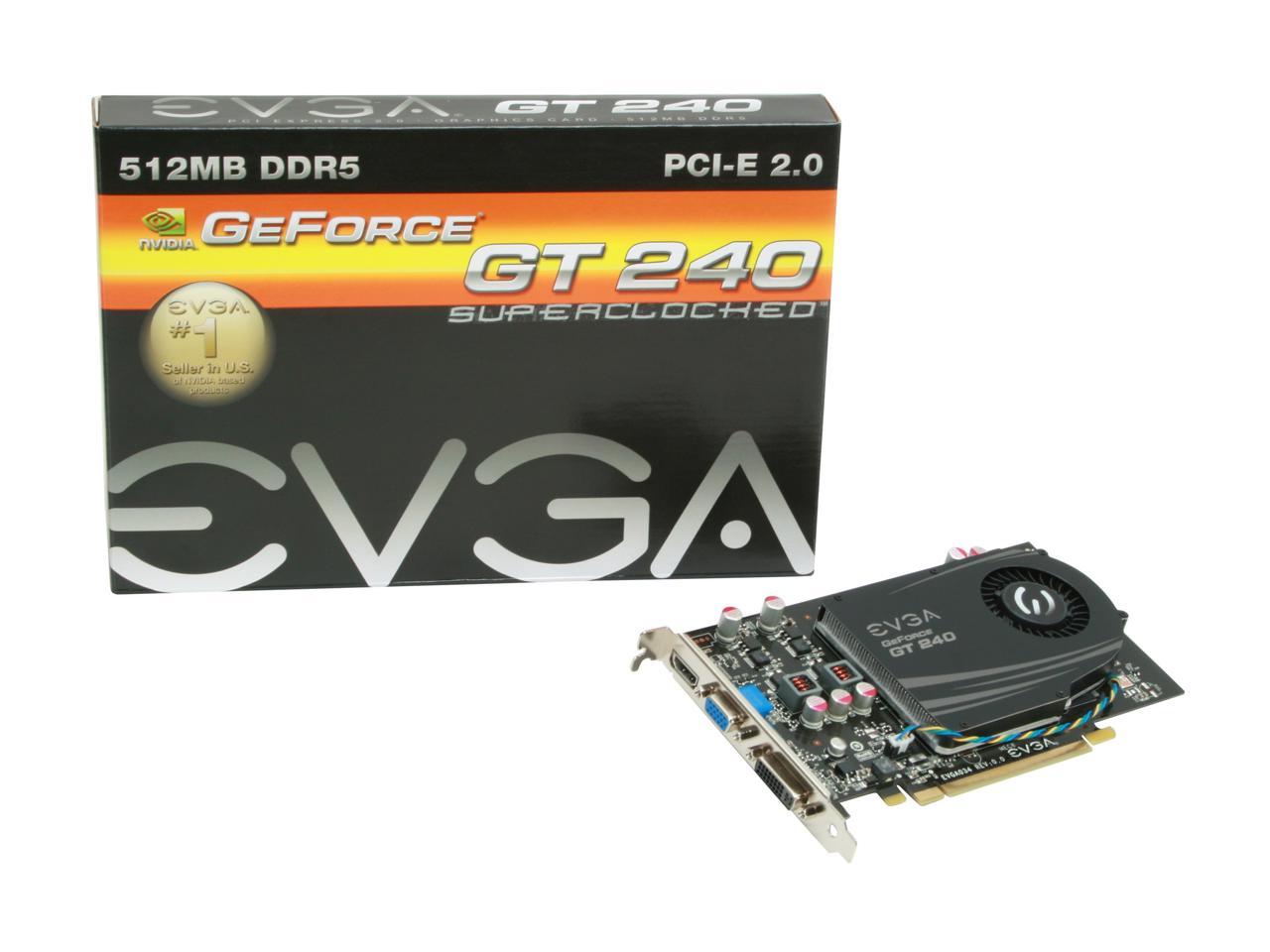 EVGA 512-P3-1242-LR GeForce GT 240 Superclocked 512MB 128-bit GDDR5 PCI ...