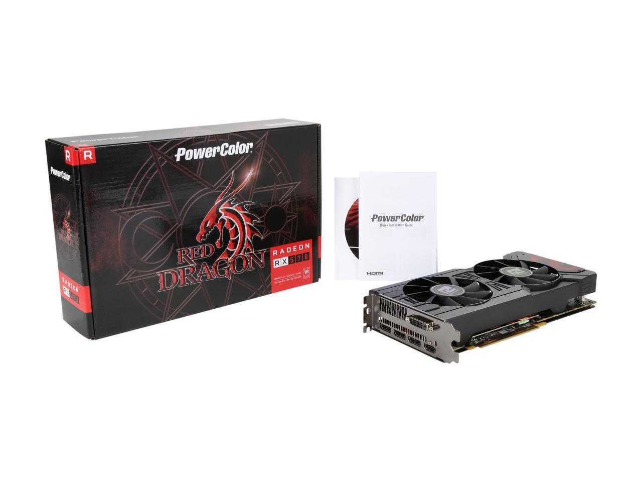 Open Box Powercolor Red Dragon Radeon Rx 570 Directx 12 Axrx 570 4gbd5 3dhd Oc Video Card Newegg Com