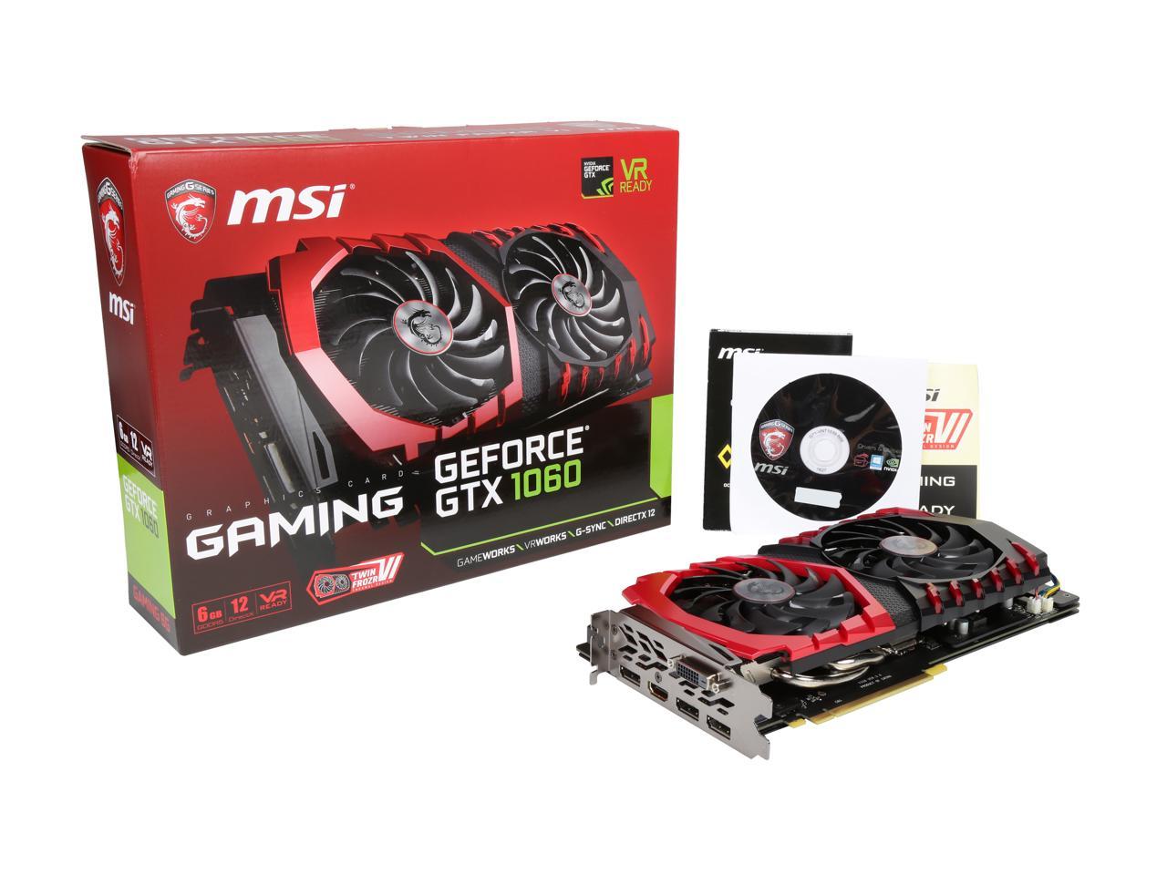 MSI GeForce GTX 1060 Video Card GeForce GTX 1060 GAMING 6G 