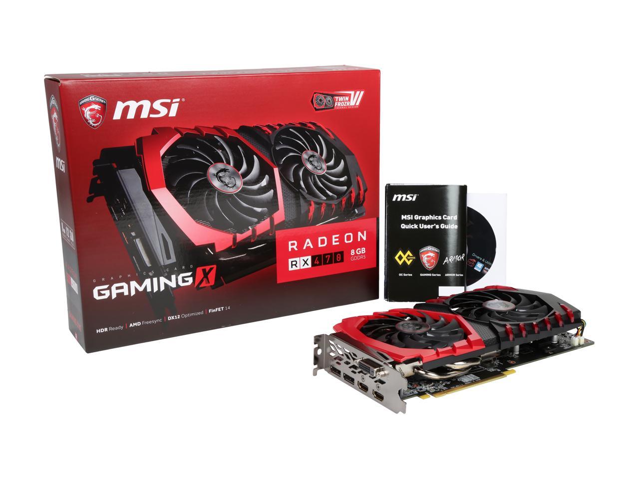 MSI Radeon RX 470 DirectX 12 RX 470 GAMING X 8G 8GB 256-Bit GDDR5 PCI ...