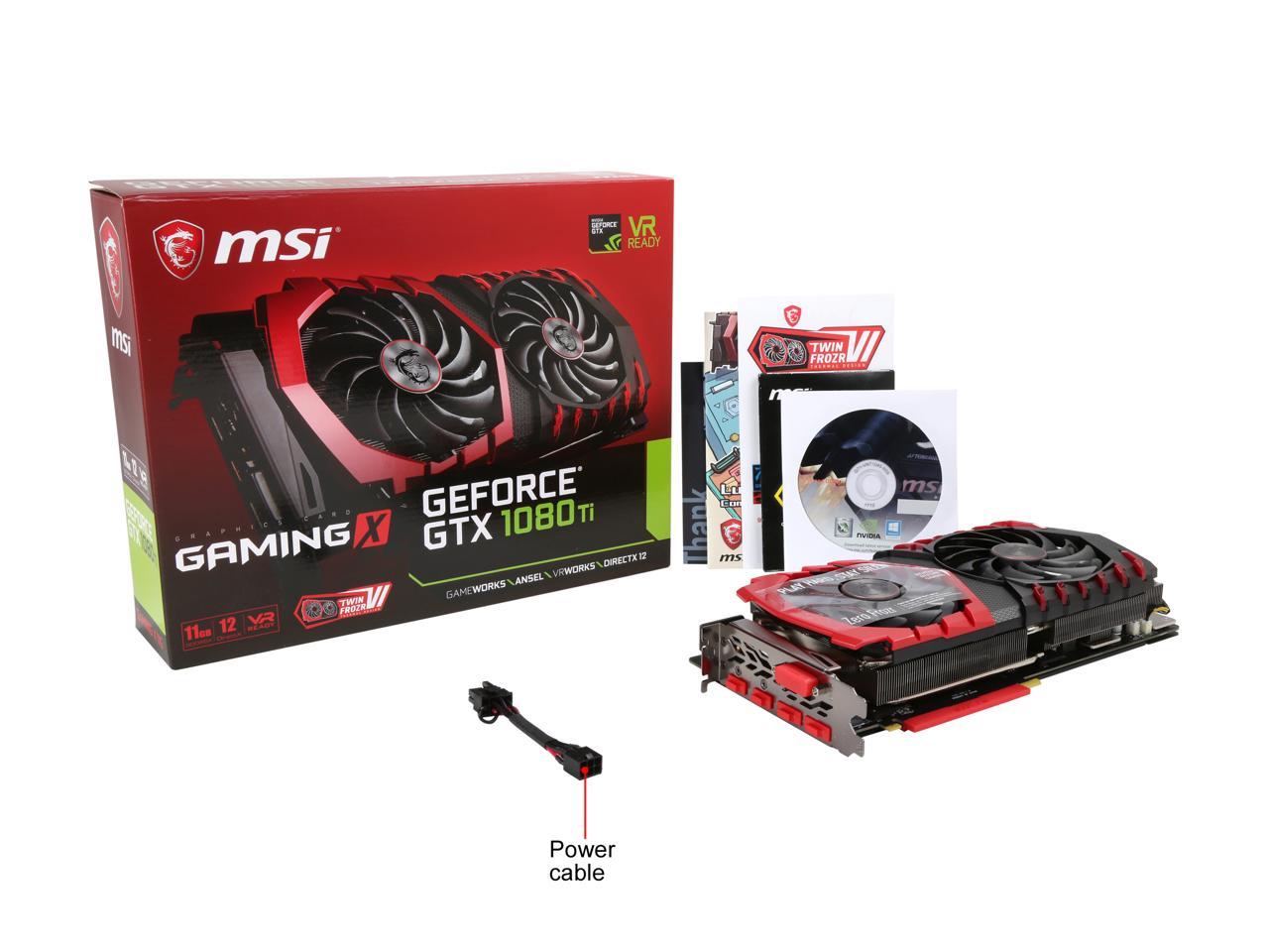 MSI GeForce GTX 1080 Ti 11GB GDDR5X PCI Express 3.0 x16 SLI Support Video  Card GeForce GTX 1080 Ti GAMING X 11G
