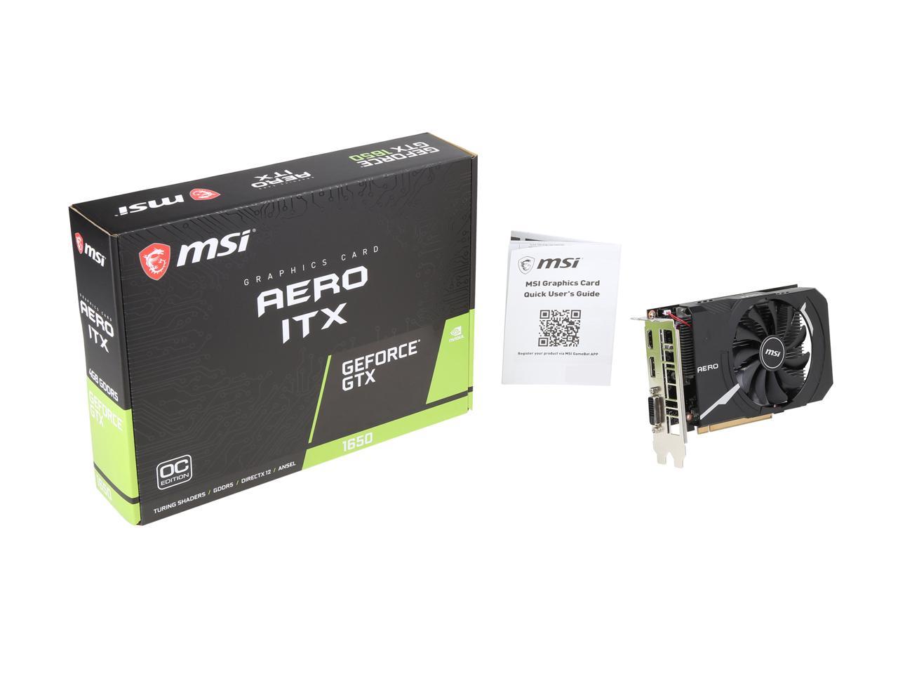MSI GeForce GTX 1650 Video Card GTX 1650 AERO ITX 4G OC - Newegg.com