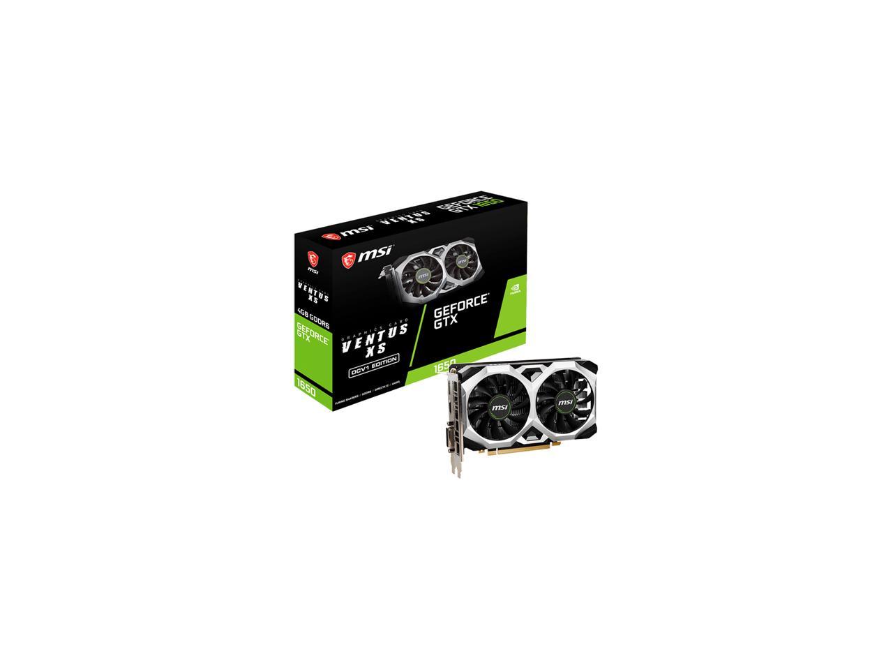 MSI Ventus GeForce GTX 1650 Video Card GTX 1650 D6 VENTUS XS OCV1 