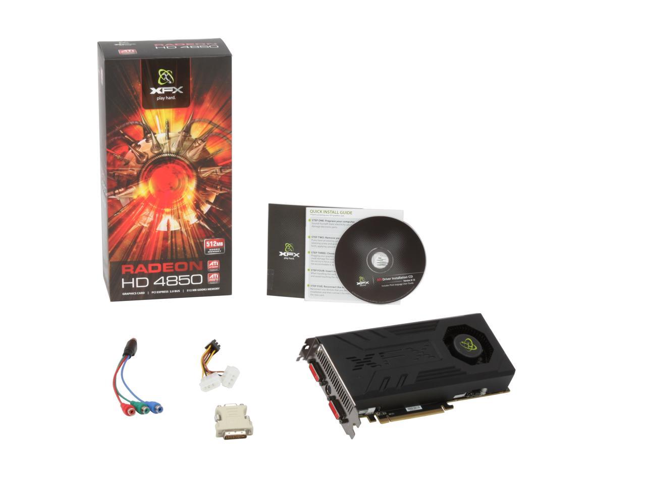 Xfx Radeon Hd 4850 Video Card Hd 485x Ydfc Newegg Com