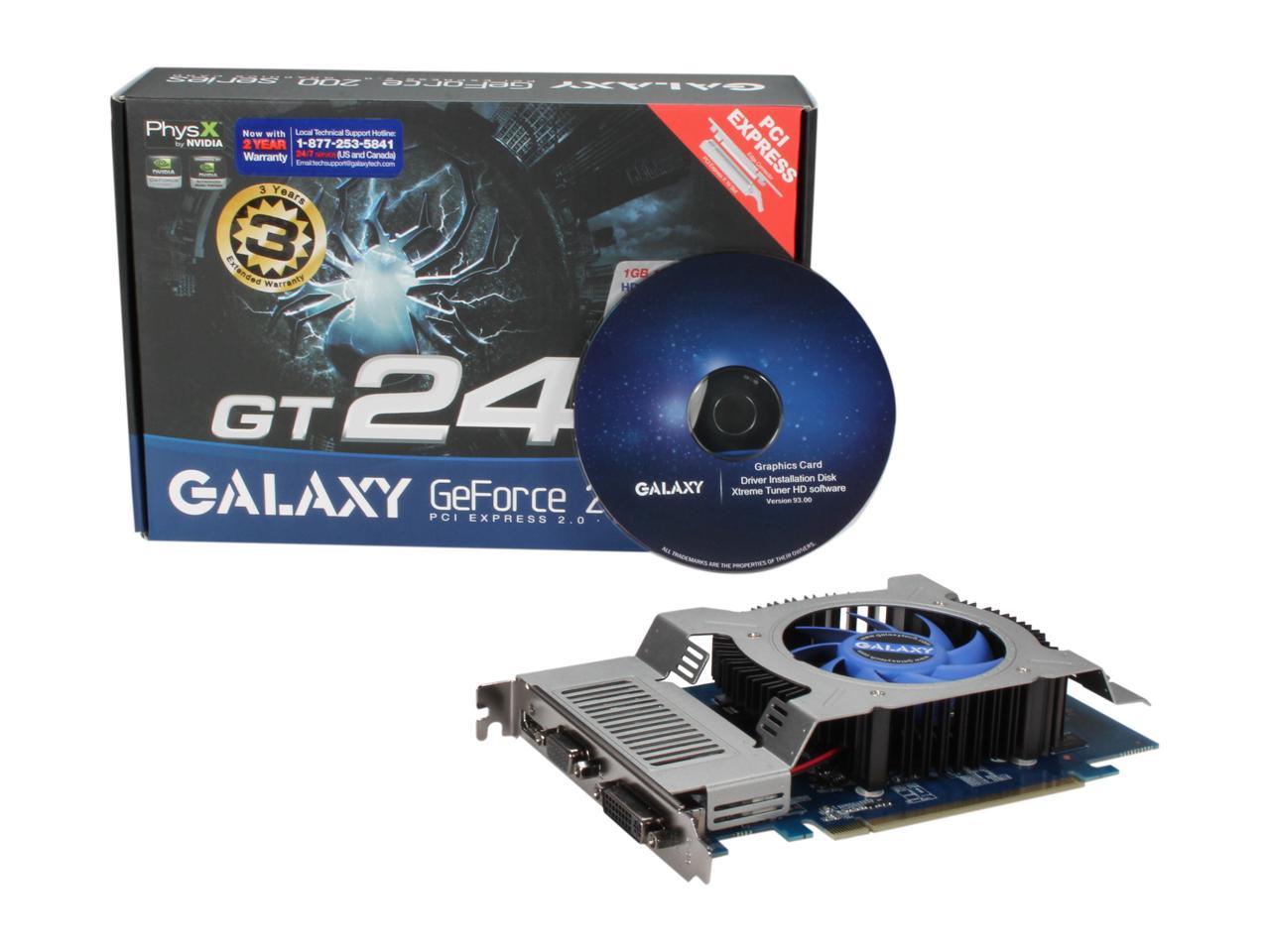 Galaxy GeForce GT 240 Video Card 24GGS8HX2PUX - Newegg.com