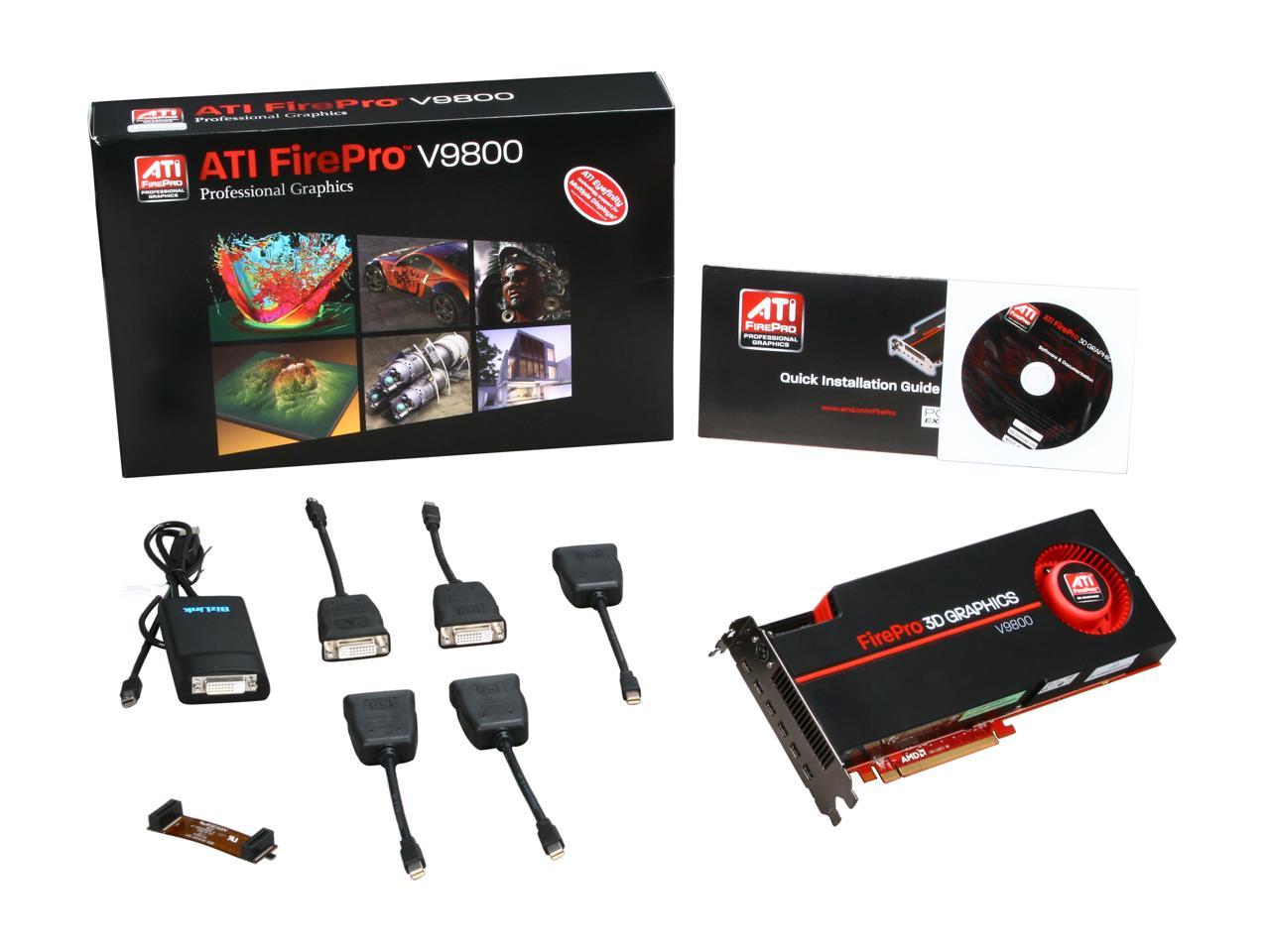 AMD FirePro V9800 100-505602 4GB 256-bit GDDR5 PCI Express 2.1 x16  CrossFire Supported Workstation Video Card