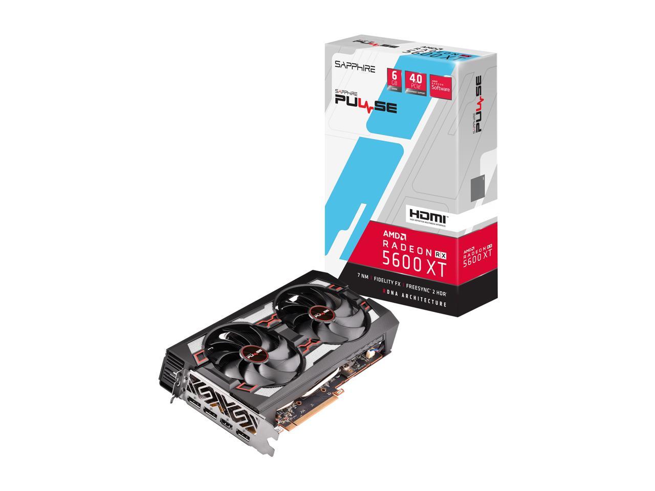 SAPPHIRE PULSE Radeon RX 5600 XT 6GB GDDR6 PCI Express 4.0 ATX Video Card  100419P6GL