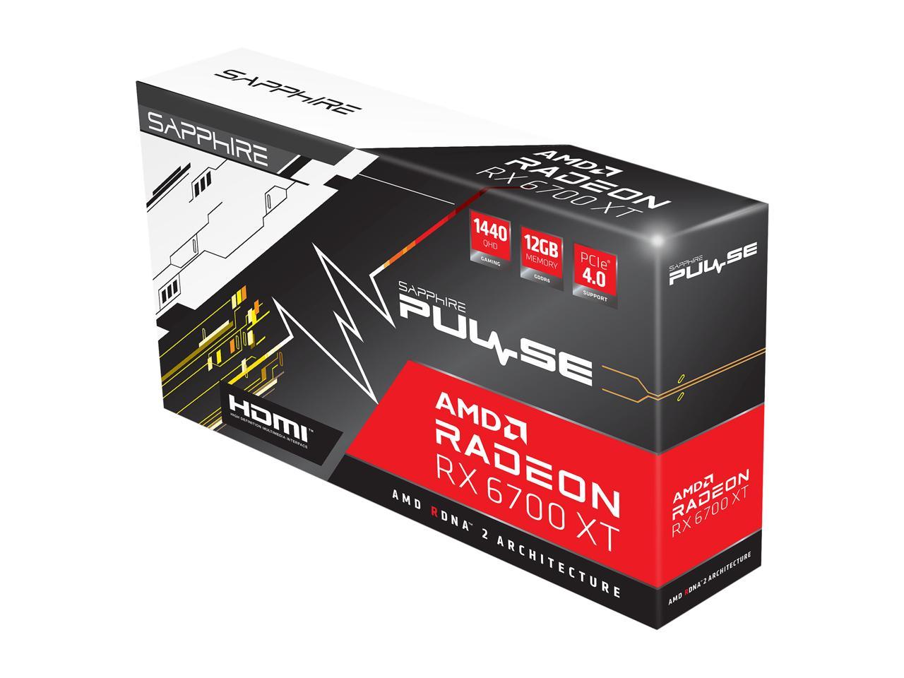 Sapphire Pulse AMD Radeon RX 6700 XT Gaming 12GB GDDR6 HDMI / Triple DP  (11306-02-20G)