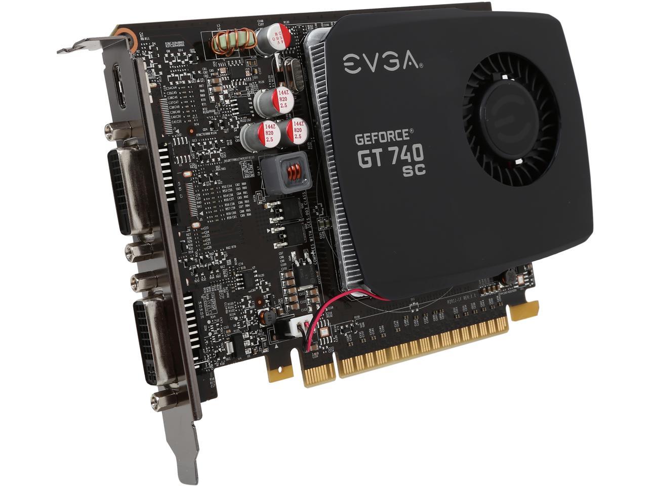 EVGA GeForce GT 740 Superclocked Dual Slot 2GB DDR3 Graphics Cards  02G-P4-2743-KR
