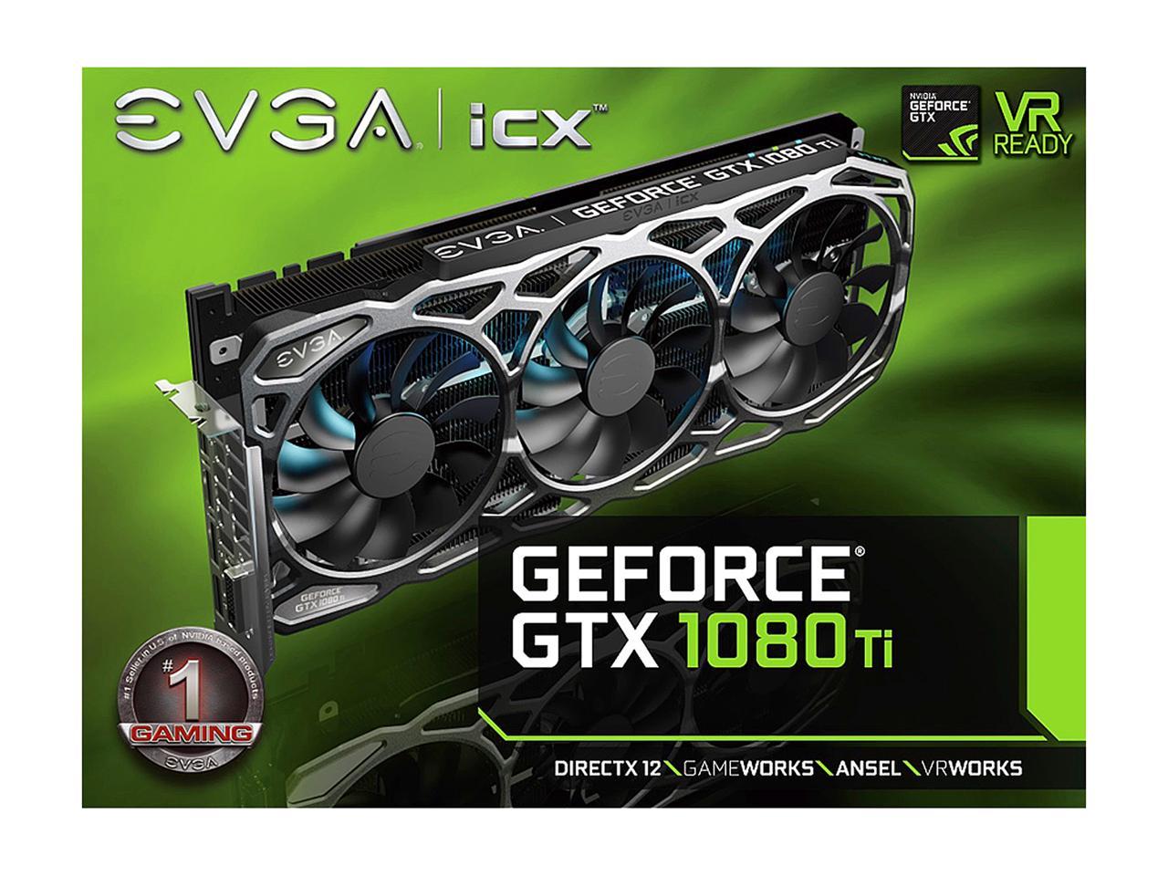 EVGA GeForce GTX 1080 Ti FTW3 GAMING, 11G-P4-6696-KR, 11GB GDDR5X, iCX ...