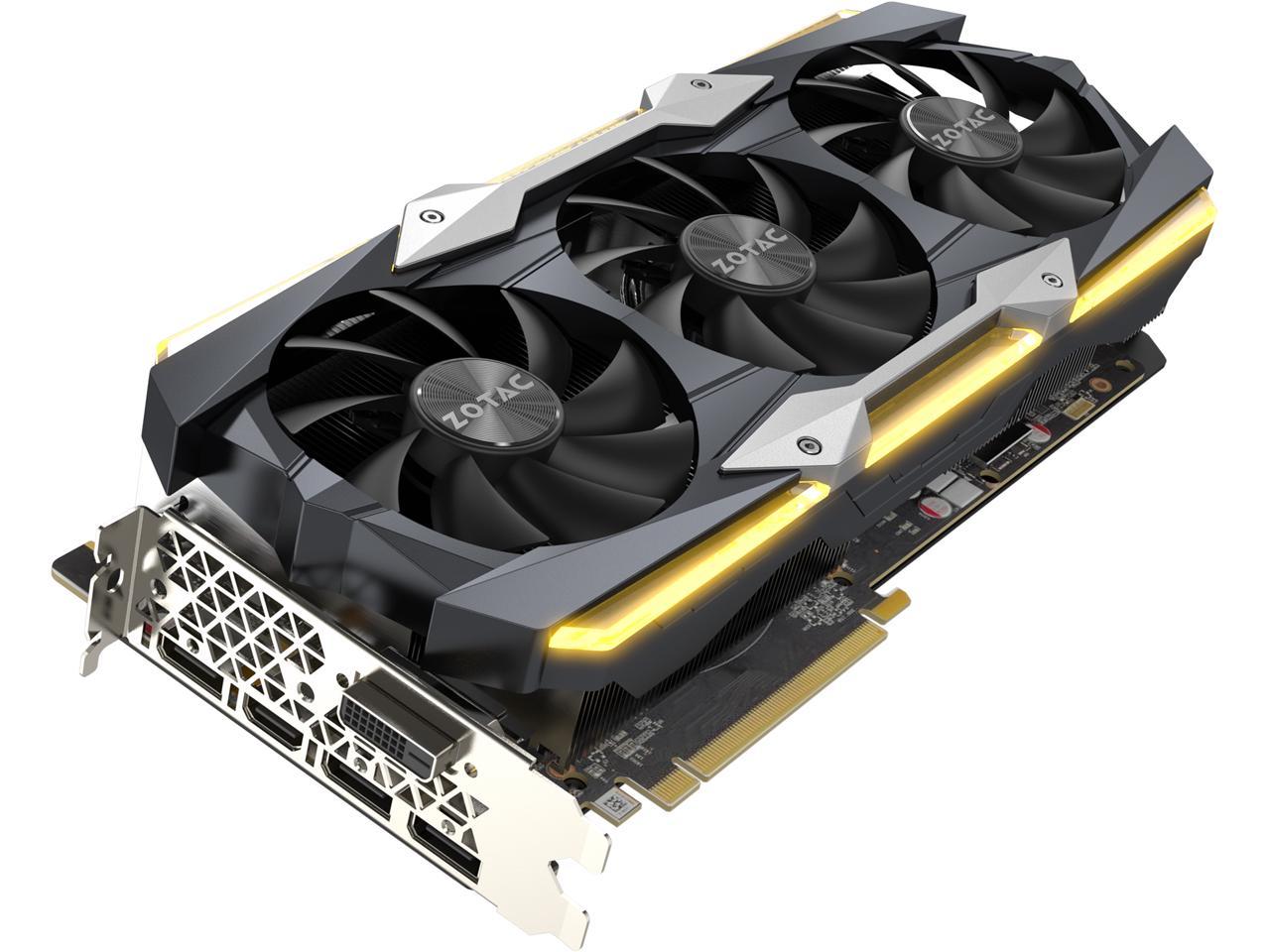 Zotac Geforce Gtx 1080 Ti Amp Extreme 11gb Gddr5x 352 Bit Gaming Graphics Card Vr Ready 16 2 Power Phase Freeze Fan Stop Icestorm Cooling Spectra Lighting Zt Pc 10p Newegg Com