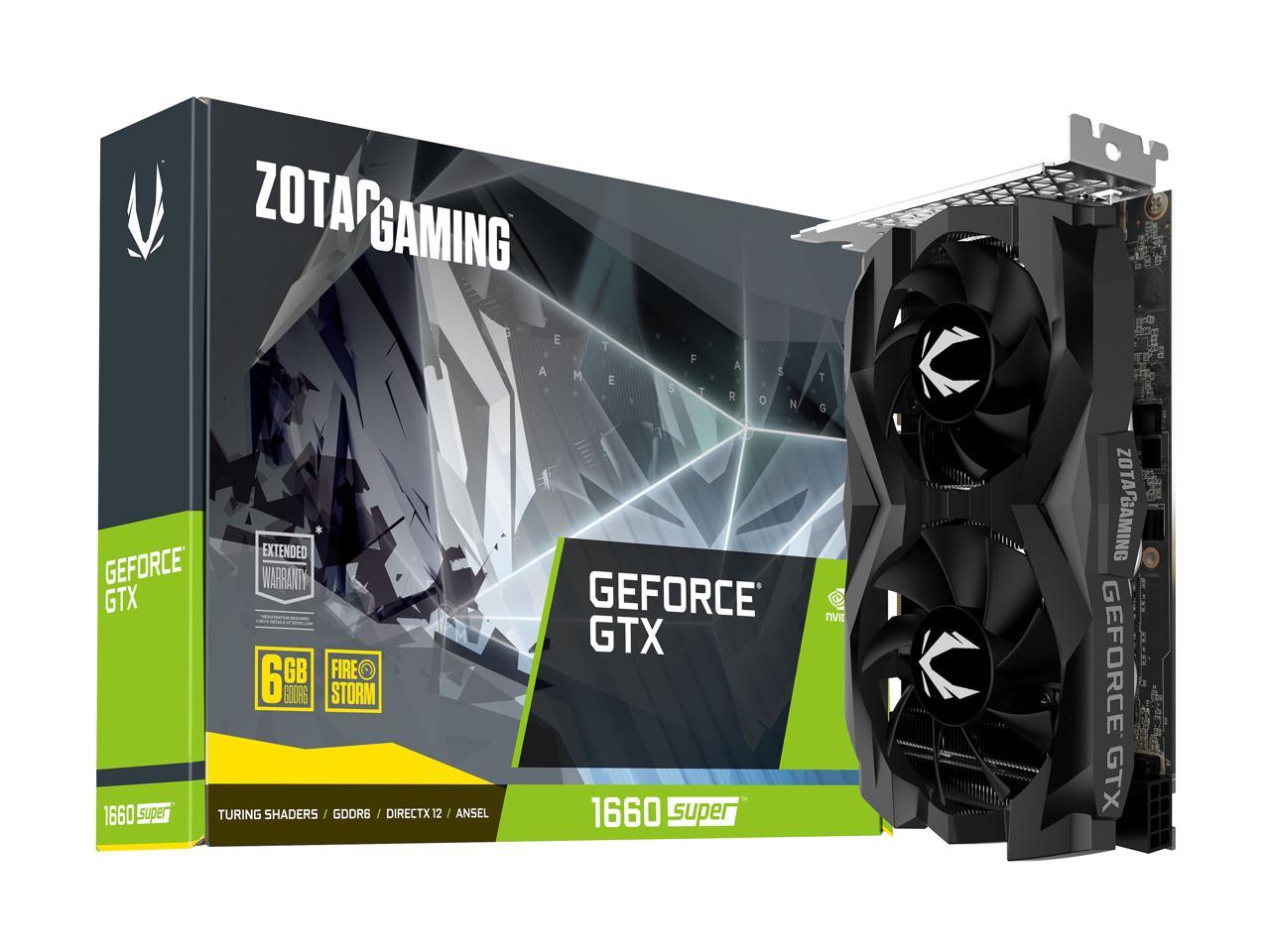 ZOTAC GAMING GeForce GTX 1660 SUPER 6GB GDDR6 192-bit Gaming Graphics Card,  Super Compact, ZT-T16620F-10L