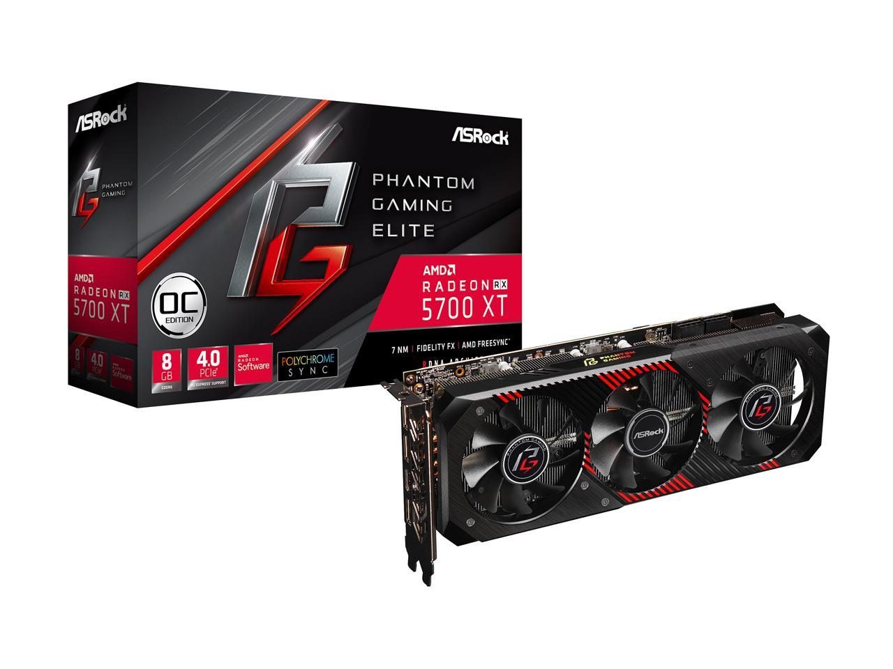 Used - Very Good: ASRock Phantom Gaming Elite Radeon RX 5700 XT Video ...