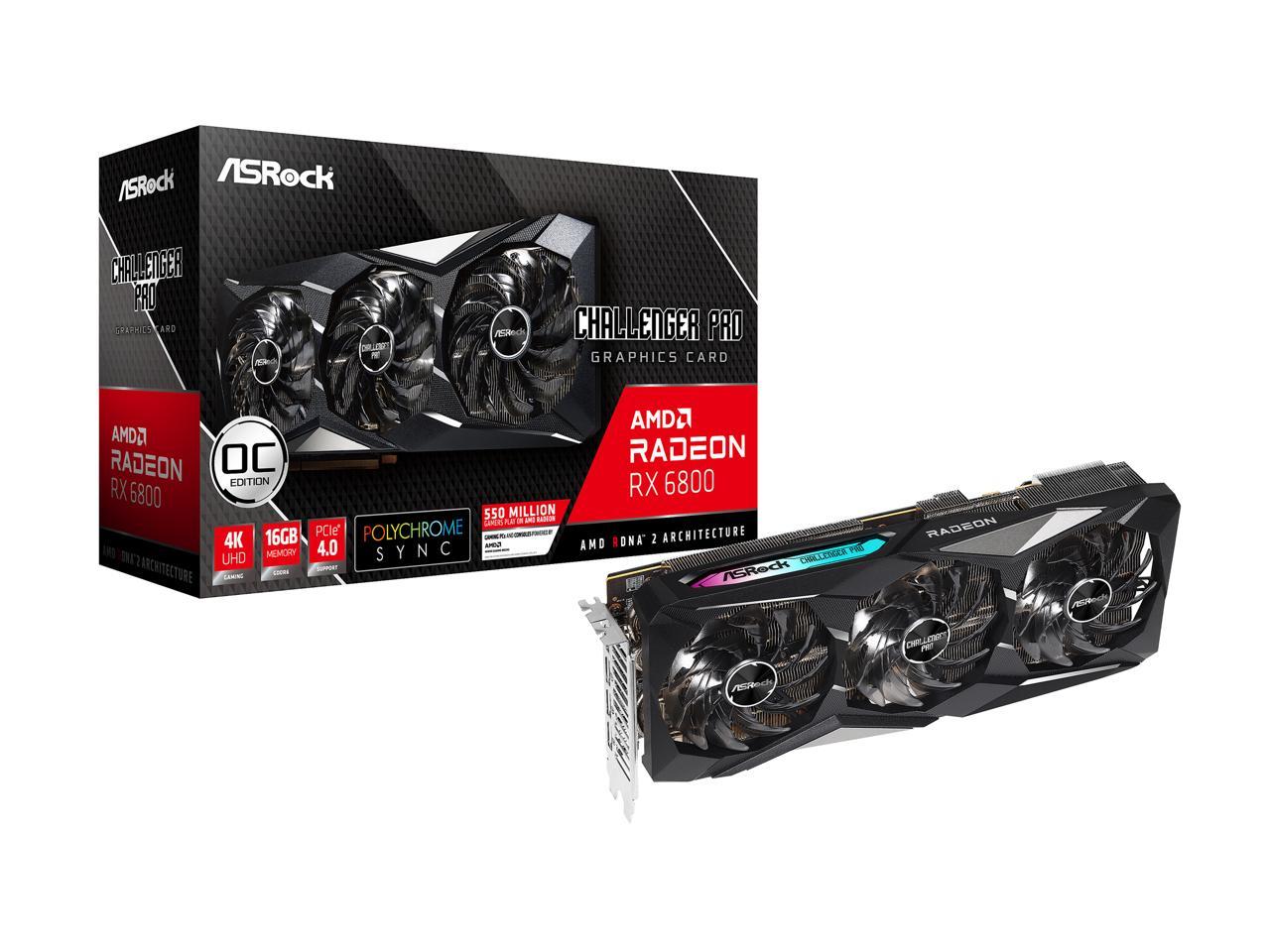 ASRock Radeon RX 6800 Challenger Pro Gaming Graphics Card with 16GB ...