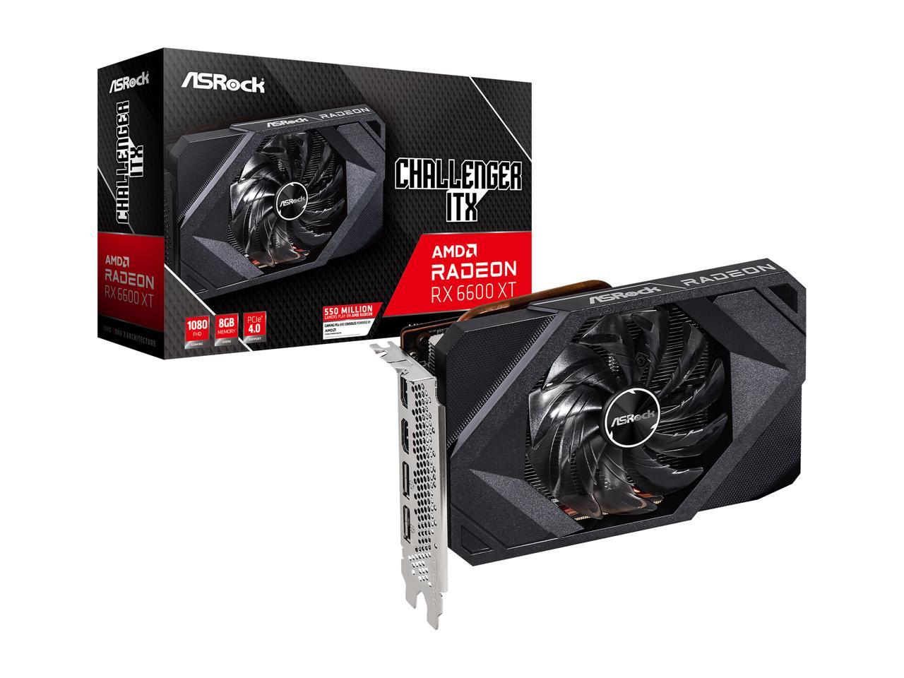 ASRock Challenger ITX Radeon RX 6600 XT Video Card RX6600XT CLI 8G ...