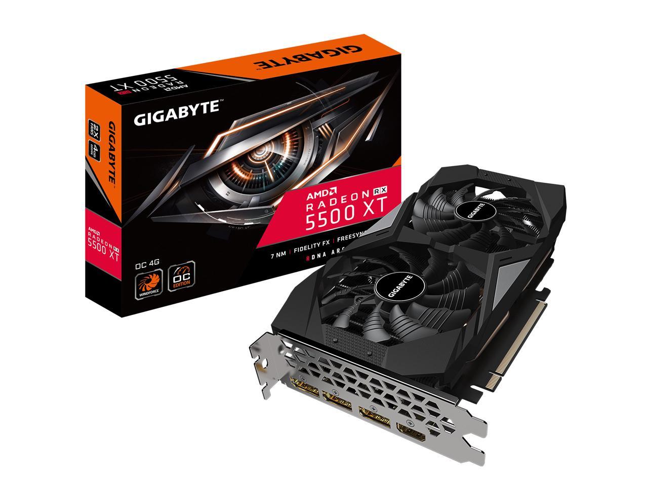 Gigabyte Radeon Rx 5500 Xt Oc 8g Rev 2 0 Graphics Card Pcie 4 0 8gb 128 Bit Gddr6 Gv