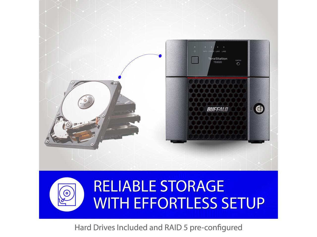 BUFFALO TeraStation 3220 2Bay SMB 4TB (2x2TB) Desktop NAS Storage w