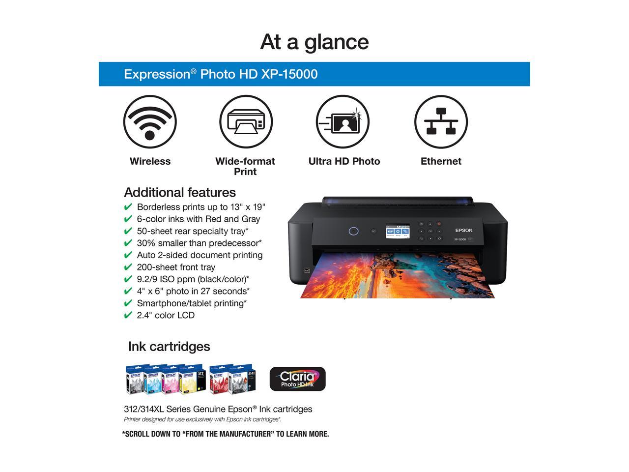 Epson Expression Xp 15000 Wireless Color Inkjet Printer 8827