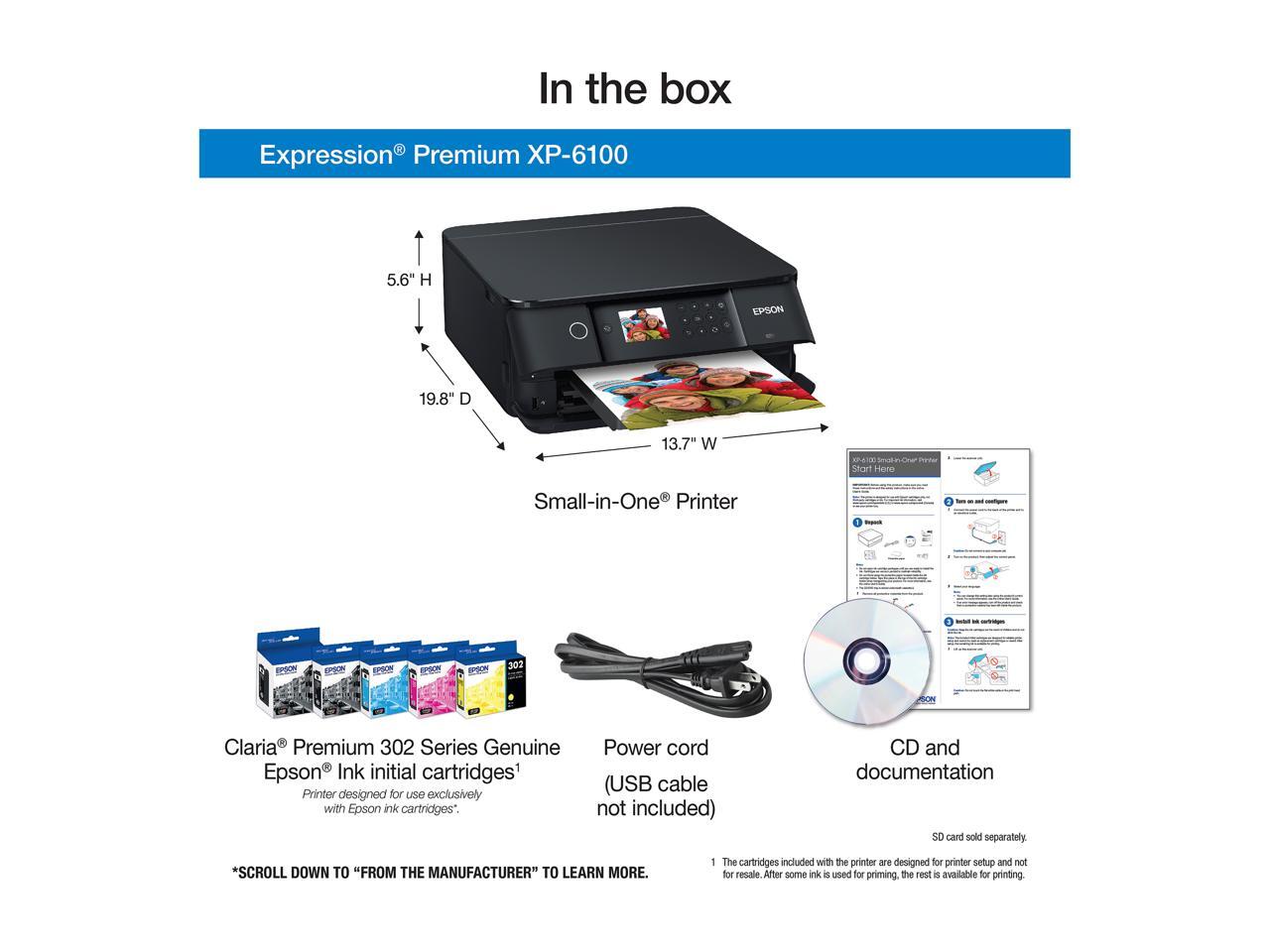 Epson Expression Premium XP6100 Wireless Color Photo Printer with