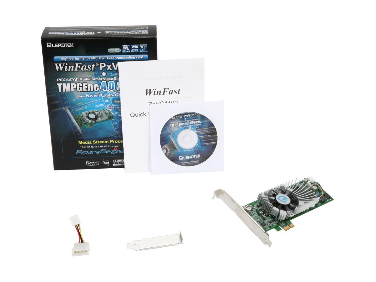 Leadtek Winfast Pxvc1100 With Tmpgenc Mpeg 2 H 264 Transcoding Card Newegg Com