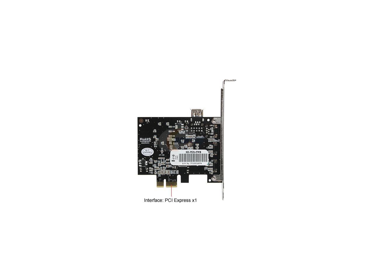 SYBA PCIExpress 1394 FireWire Card Model SDPEXFWB