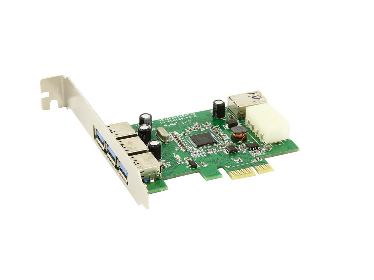 SYBA USB 3.0 (3+1) PCI-e Controller Card, Etron Chipset, Molex (IDE HD ...