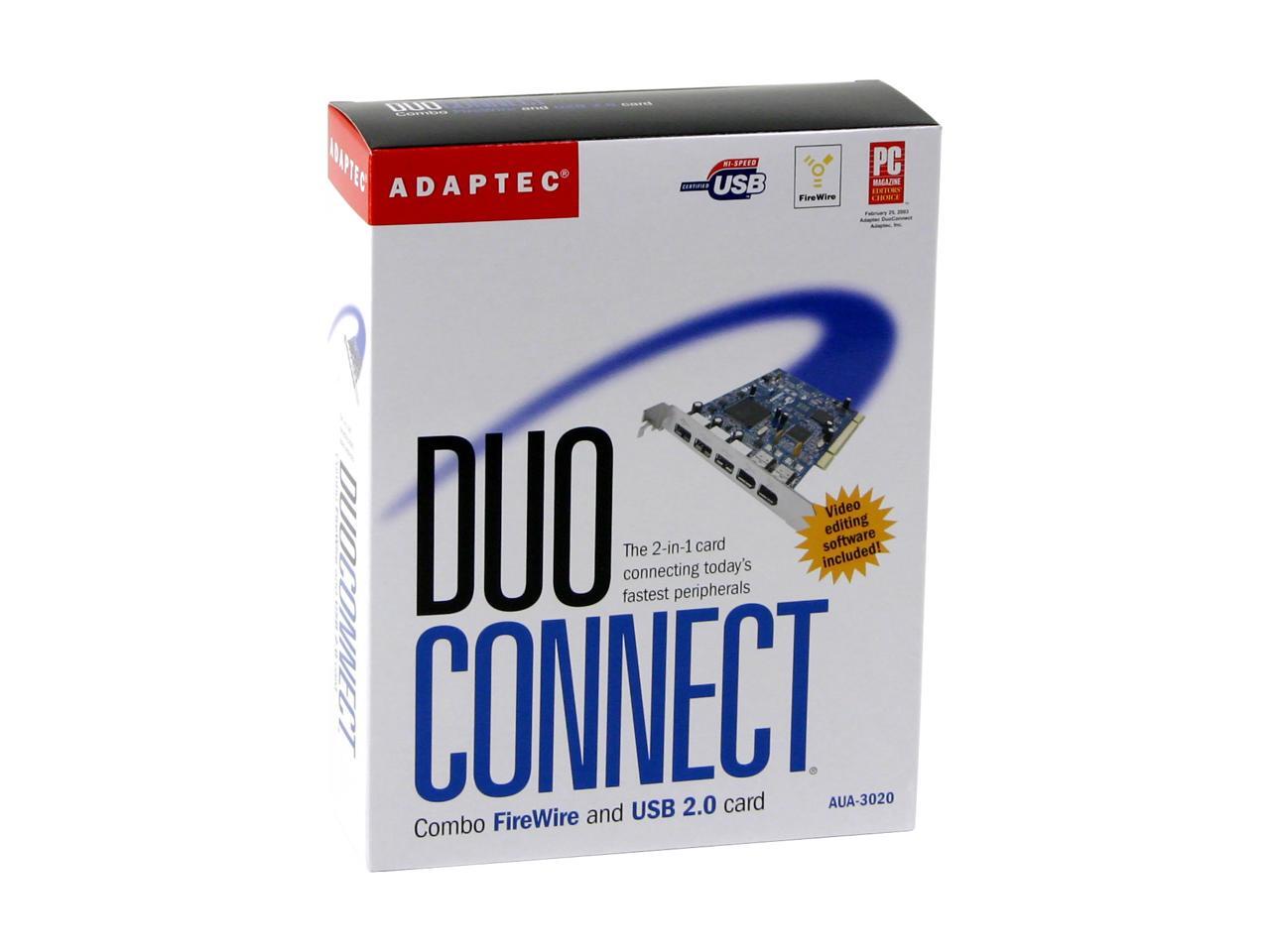 Adaptec 3port USB 2.0 and 2port FireWire combination card for PCs and