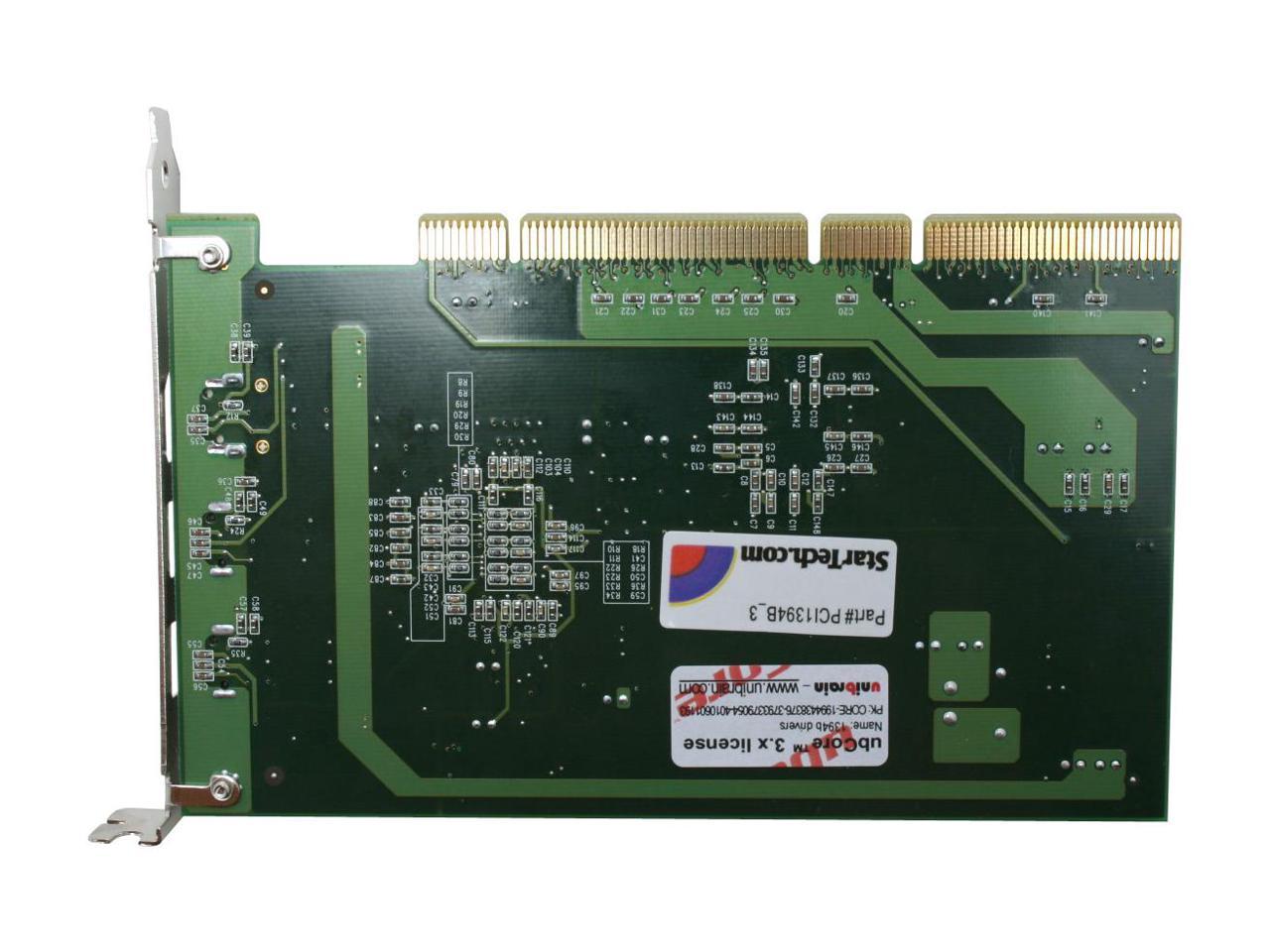 StarTech PCI1394B_3 3 Port PCI 1394b FireWire Adapter Card With Digital ...