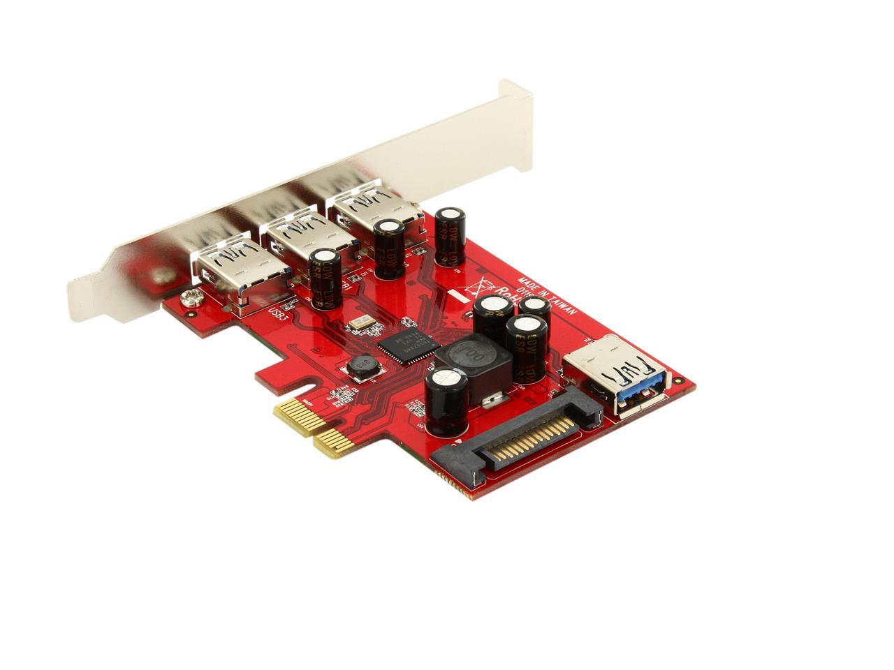4 port superspeed usb 3.0 pci express card with molex