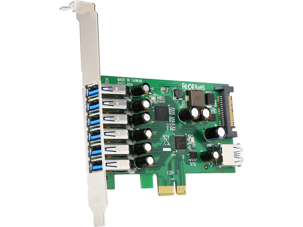 Chipset: Renesas afines PD720201 + VIA VL812 ULANSEN 7-port Superspeed USB 3.0 PCI — E Express Express Express Expansion Card con SATA 15Pin Connector para Desktops con energía nuclear 