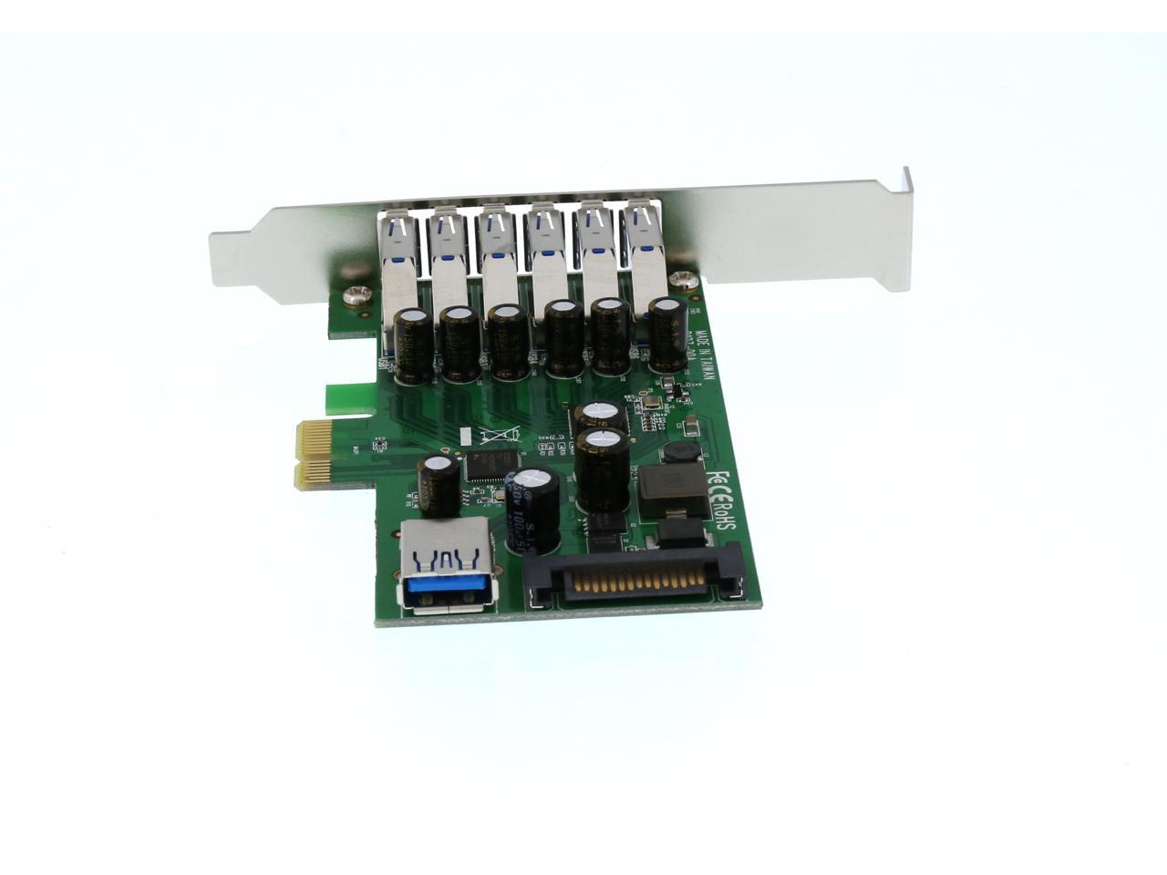 7 Puertos USB 3.0 Perfil bajo o Completo Adaptador Tarjeta PCI Express StarTech.com PEXUSB3S7 con alimentación SATA 