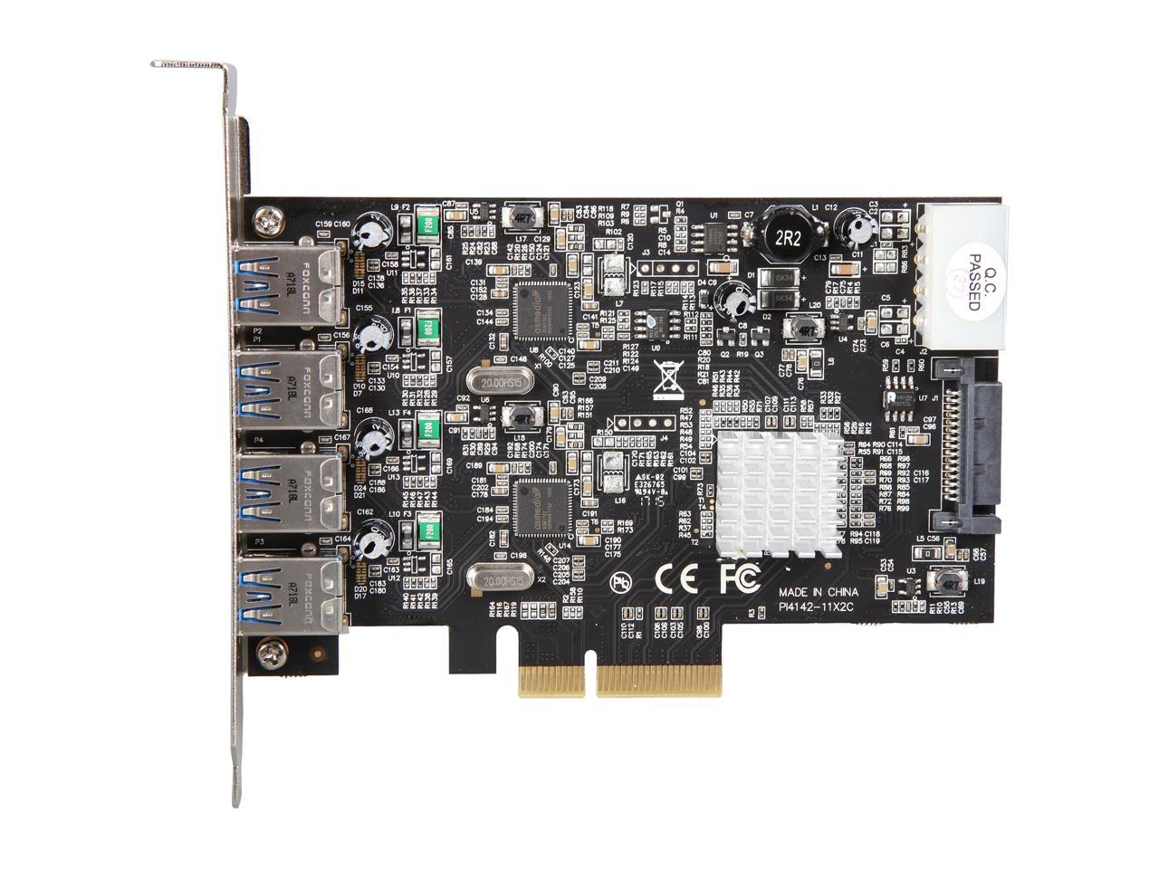 StarTech.com PEXUSB314A2V USB 3.1 PCI-e Card – 4 Port – 4x USB-A with ...