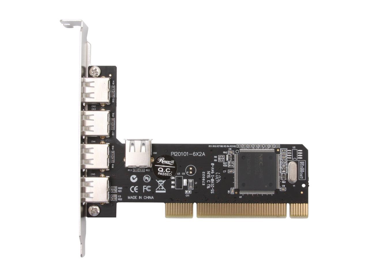 Rosewill NEC 4+1 Port USB2.0 PCI CARD Model RC101