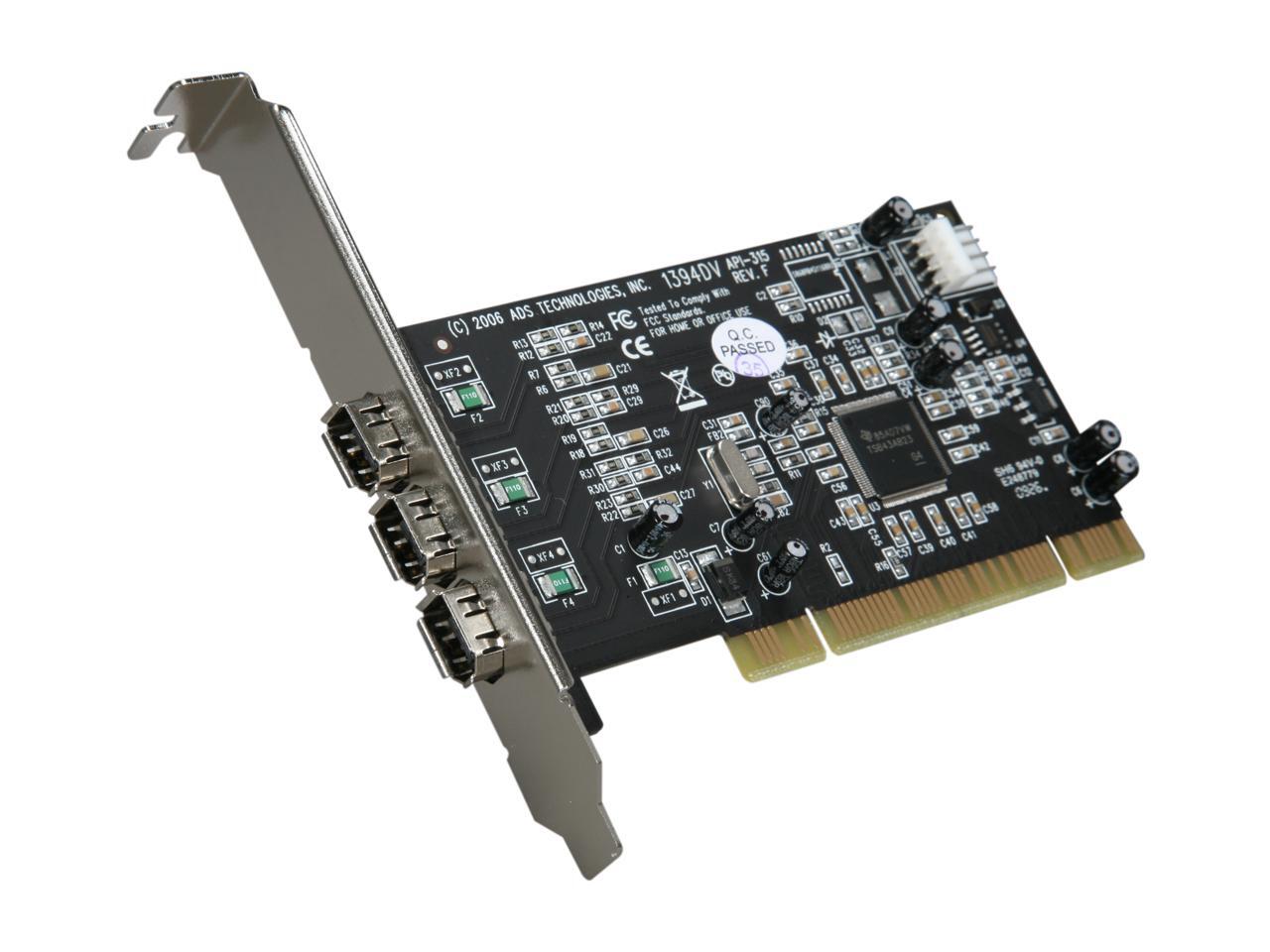 ADS Tech PYRO PCI 64R2 3 Ports Firewire PCI Card Model API315