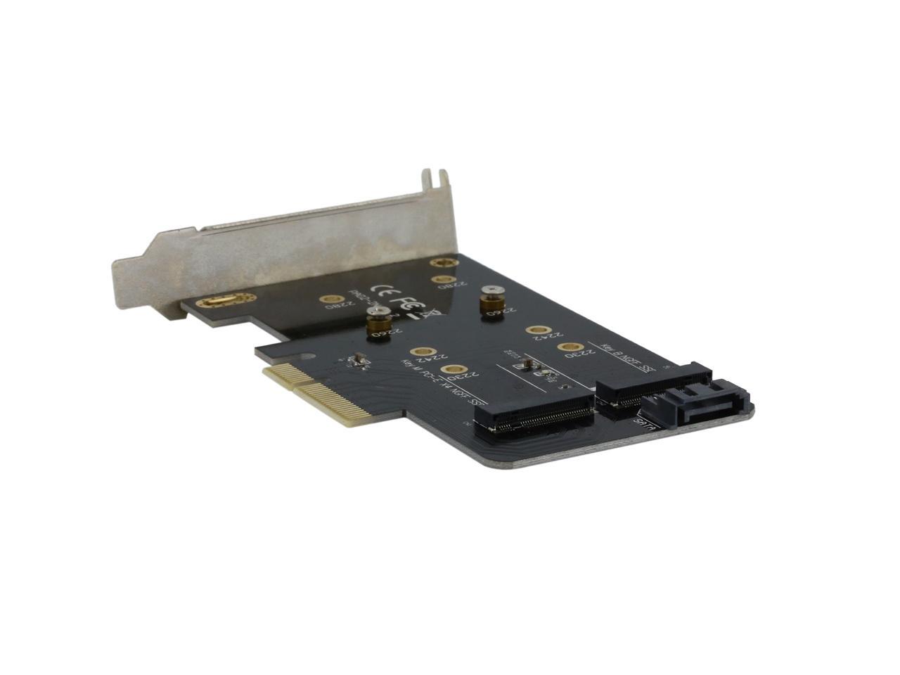 BYTECC NGFF (M.2) To PCIE Adapter - 2 Port NGFF M.2 B + M Key SSD To ...