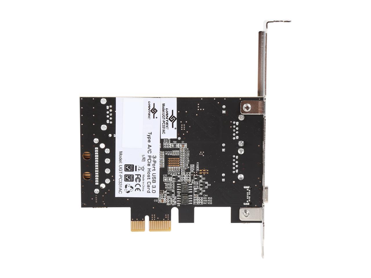 VANTEC 3-Port USB 3.0 Type A/C PCIe Host Card Model UGT-PC331AC 