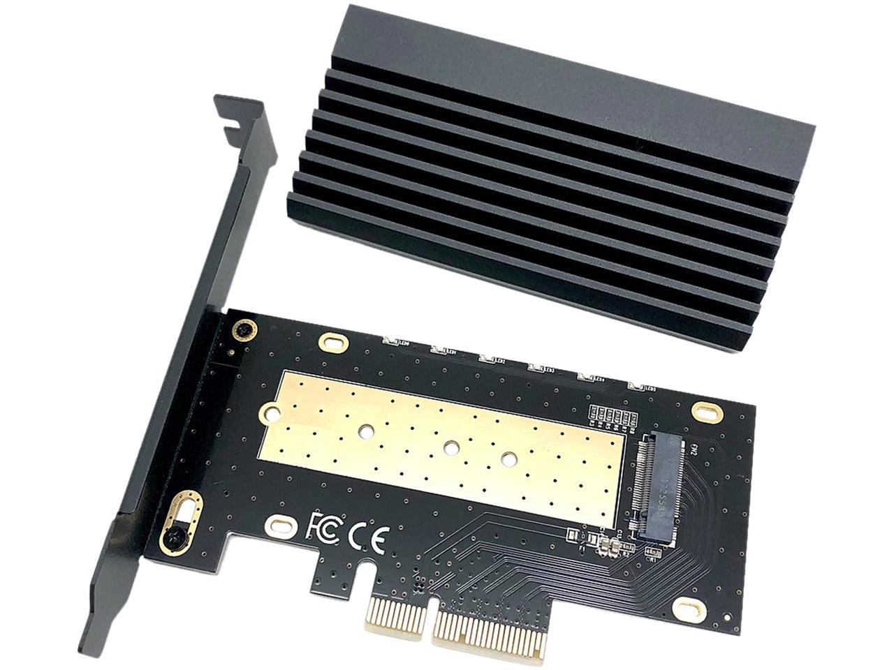 Micro Connectors M.2 NVMe 80mm SSD PCIe x4 Adapter with Covered Heat